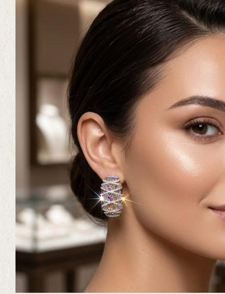 Aurora Multicolor Crystal Hoops