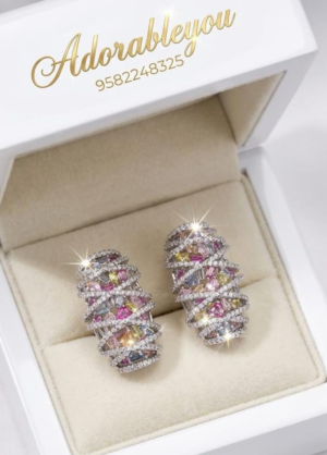 Aurora Multicolor Crystal Hoops