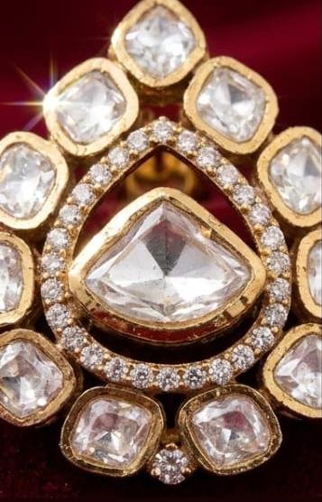 Rajwada Polki Teardrop Studs