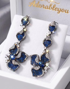 Midnight Sapphire Cascade Earrings