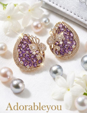 Amethyst Bloom Teardrop Studs