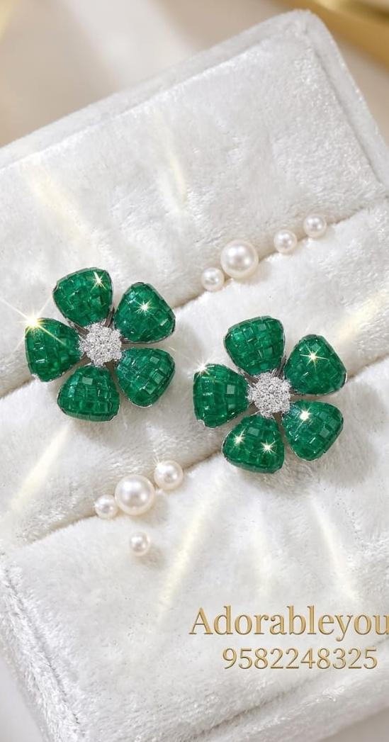 Ruby Blossom Stud Earrings