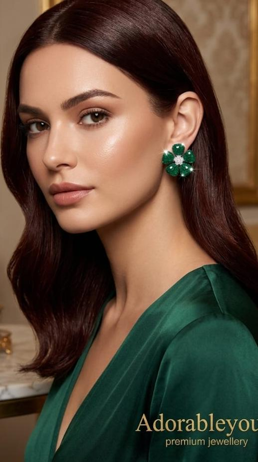 Ruby Blossom Stud Earrings