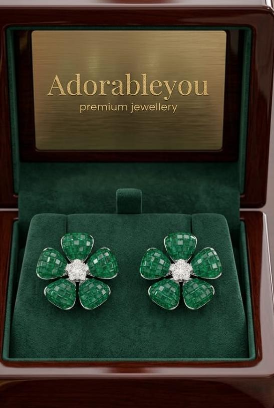 Ruby Blossom Stud Earrings