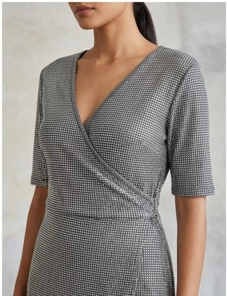 The Clara Metallic Midi Dress