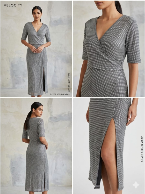 The Clara Metallic Midi Dress
