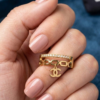 Gold-Plated Chain Charm Ring
